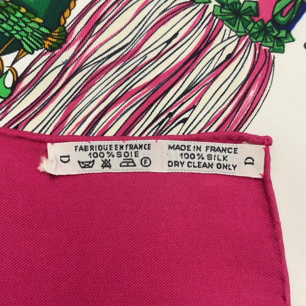 Auth Hermes Carré 90 Pasementerie Purple x Multicolor Silk Scarf W/Box - Picture 17 of 17